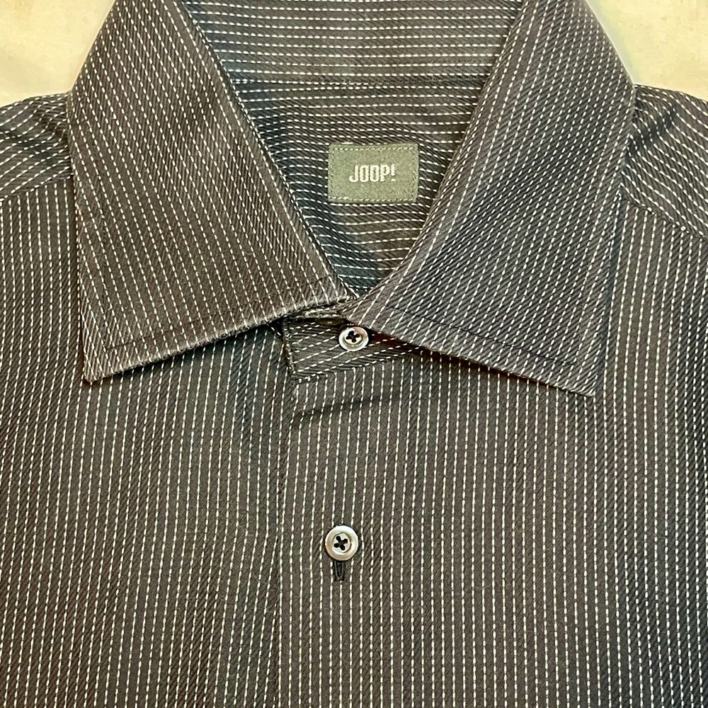 JOOP! Men’s Black Shirt – EU 40 / 15.75 – Designer by Wolfgang Joop